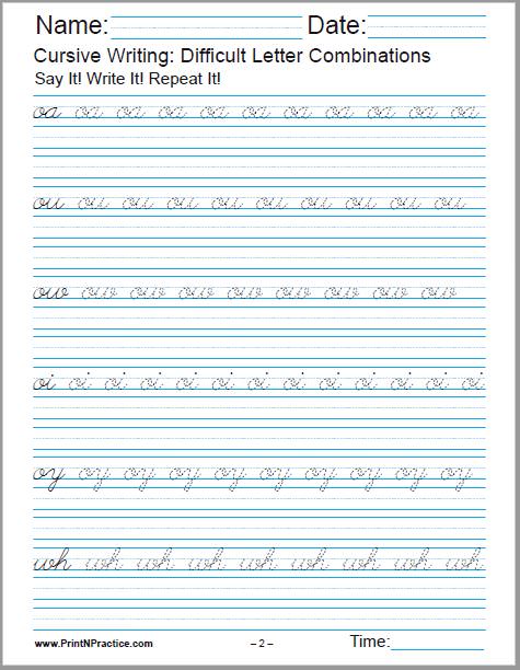 Basic cursive writing worksheets pdf