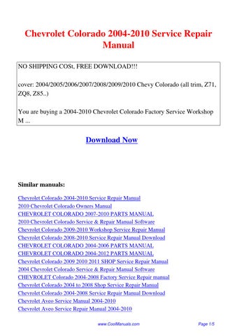 Free 2003 chevy tracker repair manual