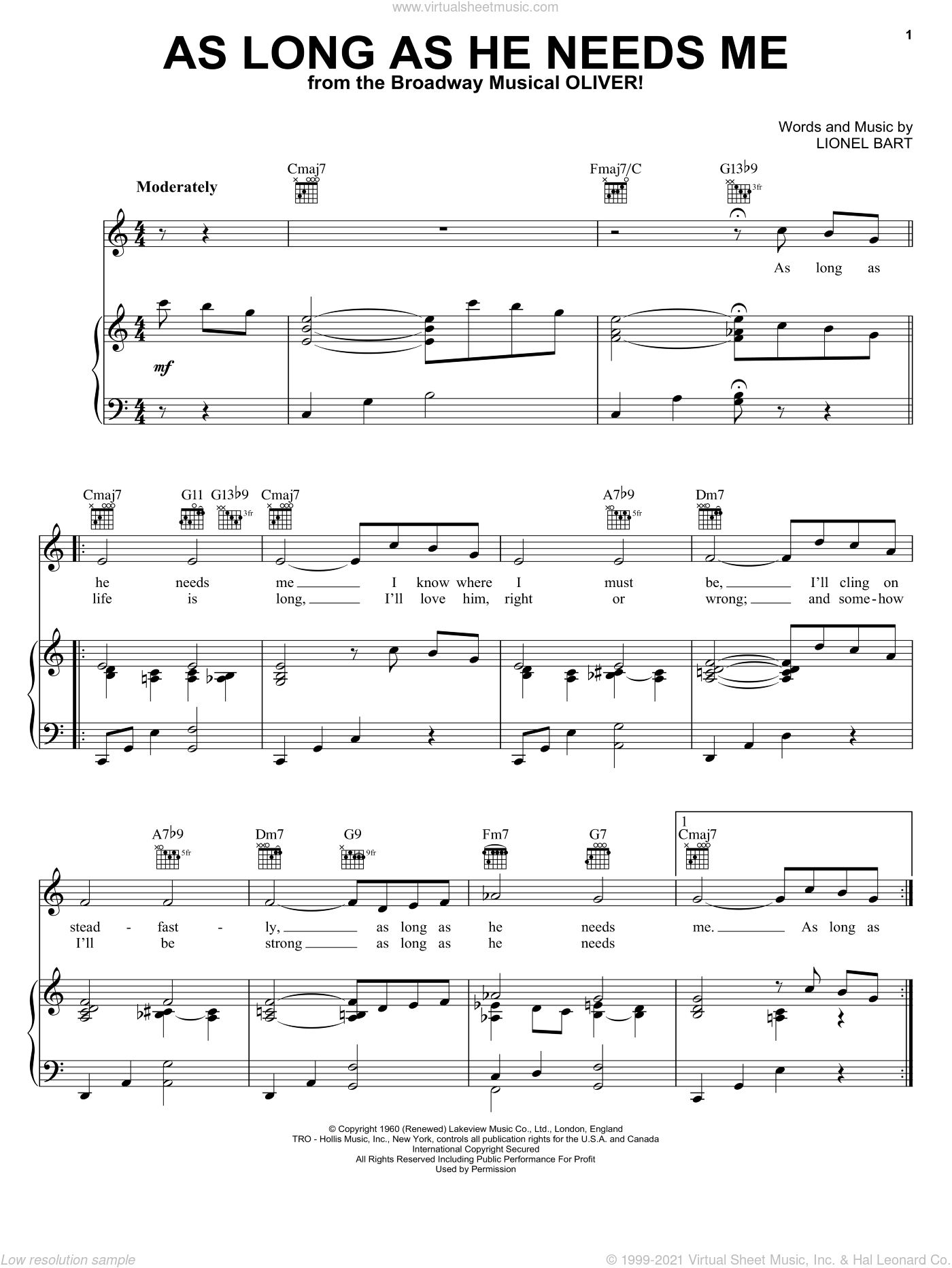 Who will buy oliver sheet music pdf