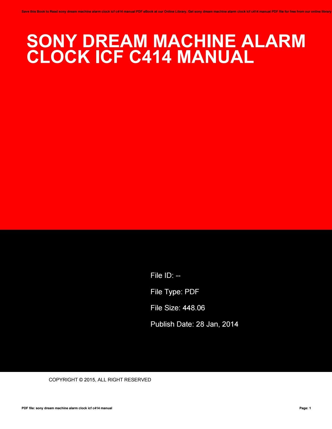 sony dream machine manual icf c414