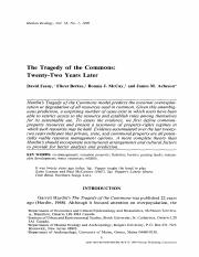 Tragedy of the commons by garrett hardin pdf
