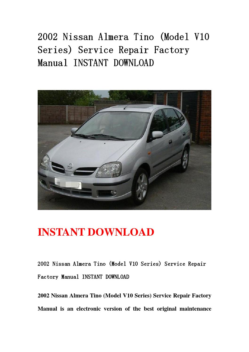 Nissan almera owners manual download