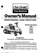 Cub cadet sc100 engine owners manual